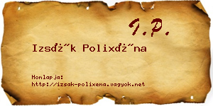 Izsák Polixéna névjegykártya